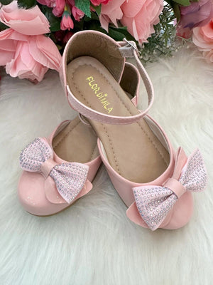Sapatilha Flor di Mila Brilho Rosa Bebe