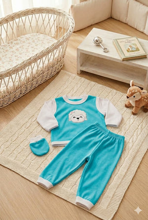 Conjunto RN Malha Pijama Infantil  3 Peças