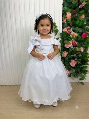 Vestido Banana Club Longo Doce Elegancia Branco