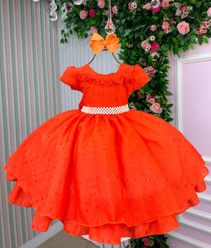 Vestido de Lese Com Cinto de Perolas