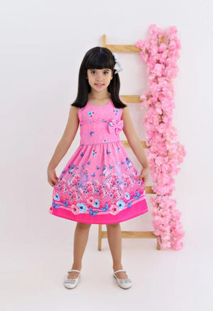 Vestido Infantil  Floral Borboletas