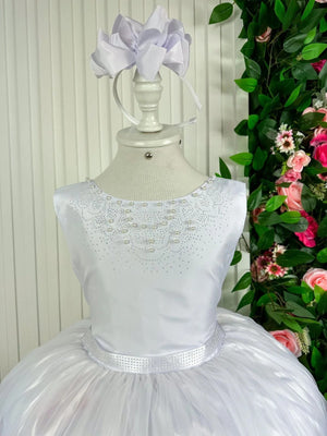 Vestido Infantil Enjoy Longo Regata Branco