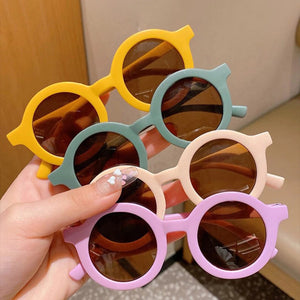Óculos De Sol Redondo Infantil UV400 Unissex Para Menina Ou Menino