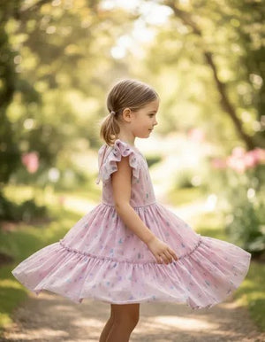 Vestido Infantil 2 Maria Estampado Rosa