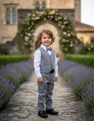 Conjunto Miss Cherry Colete Davi Cinza