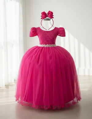 Vestido Enjoy Laura Longo Pink Rendado