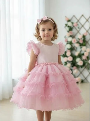 Vestido Ysa Kids Belinda Rosa Bebê