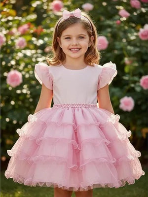 Vestido Ysa Kids Belinda Rosa Bebê