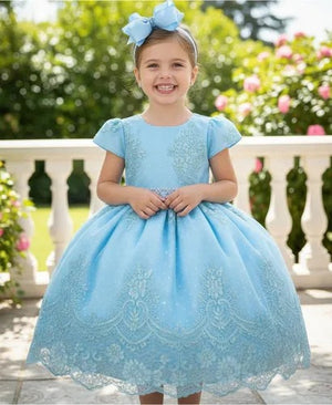 Vestido Marie Realeza Luci Azul Bebe