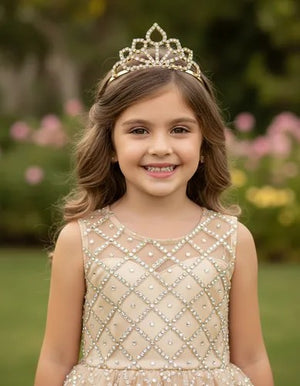 Coroa Belli Strass Dourada Elisa/Eliza