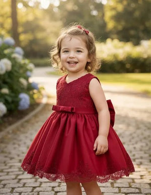 Vestido Importado Com Peito Rendado Vermelho