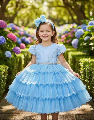 Vestido Menina Bonita Jardim das Borboletas