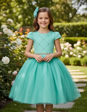 Vestido Lig Lig Com Tule e Perolas