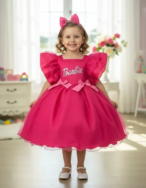 Vestido Temático Barbie 2 Laço Pink