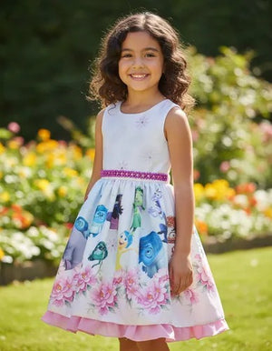 Vestido Infantil Temáticos Luxo Divertidamente Lavanda