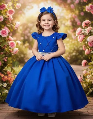 Vestido Ysa Kids Ariane Longo Azul Royal