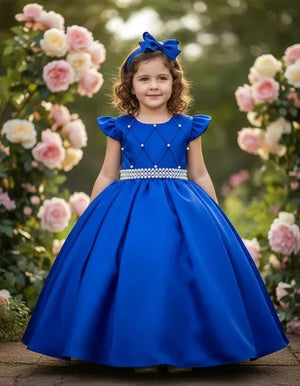 Vestido Ysa Kids Ariane Longo Azul Royal