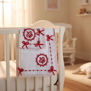 Kit Fralda de Pano Bordada para Bebê 100% Algodão