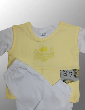 Conjunto Body  Para Bebê Menino 3 pç Calça + Body + Colete