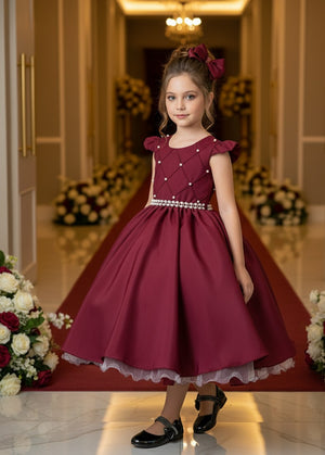 Vestido Ysa Kids Francine Marsala