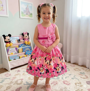 Vestido Temático Infantil Minnie