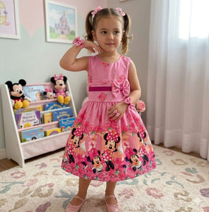 Vestido Temático Infantil Minnie