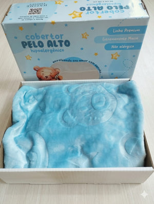 Cobertor Infantil Plush Urso 1,00m X 75cm Macio Antialérgico