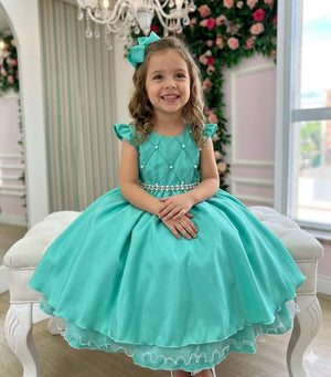 Vestido Ysa Kids Francine Verde Menta