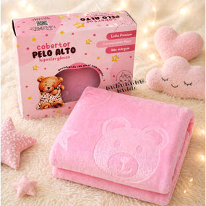 Cobertor Infantil Plush Urso 1,00m X 75cm Macio Antialérgico